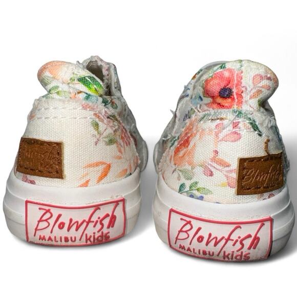 Blowfish Malibu Kids Maura Floral Pull-on Canvas Sneakers Girls sz 8 - Picture 5 of 6